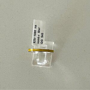 Sterling silver 925 enameled yellow stacking band ring sizes 7